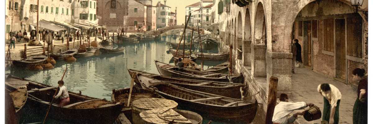 Calle Doria e mercato ittico di Chioggia
