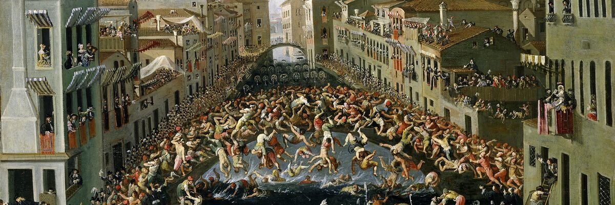 Joseph Heintz the Younger, Competition at the Bridge of Fists in Venice, 1673, Germanisches Nationalmuseum, Nuremberg.