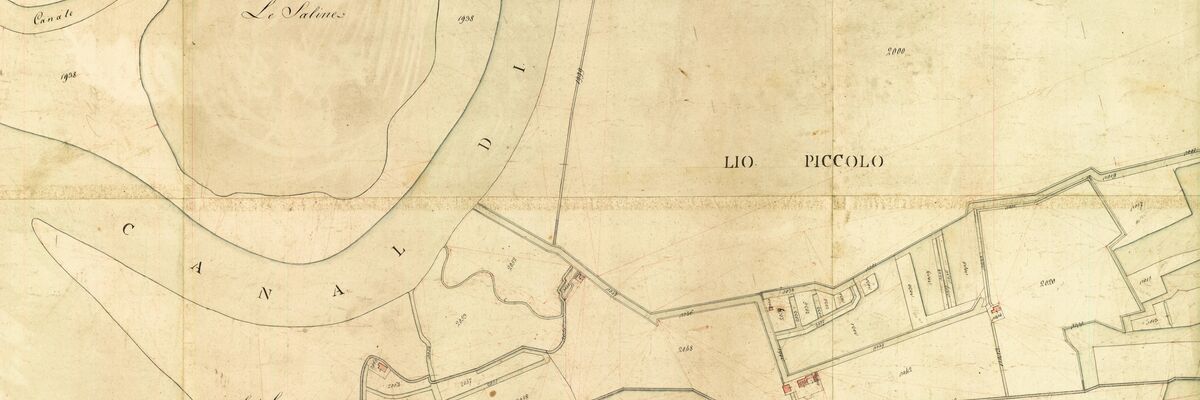 Mappe napoleoniche, comune censuario 8, Burano, 1812. La Sparesera e il Borgo