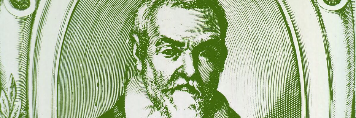 Ritratto di Santorio Santorio — (Elaborazione grafica di Venipedia/Bazzmann sulla base dell'incisione di Giacomo Piccini, 1660)