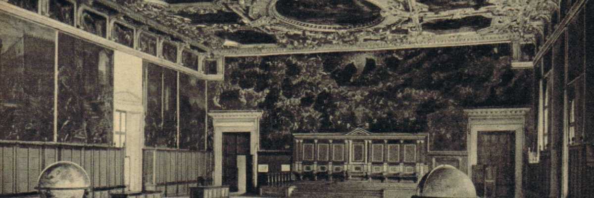 La Sala del Maggior Consiglio all'interno di Palazzo Ducale luogo in cui venivano prese le più importanti decisioni dello Stato veneziano.