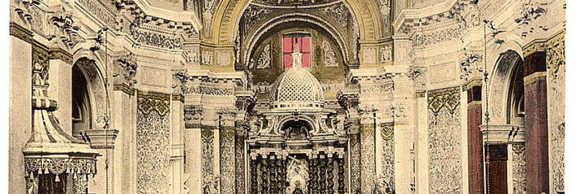 L'interno della chiesa di Santa Maria Assunta, detta anche dei Gesuiti (Library of Congress - Detroit Publishing Company).