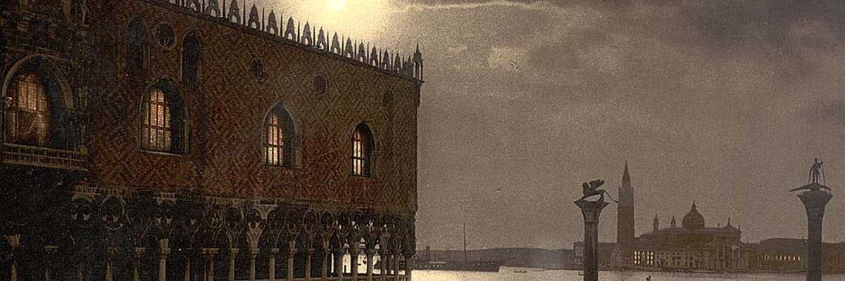 Veduta notturna di Palazzo Ducale e San Giorgio — (Detroit Publishing Company/National Library of Congress)