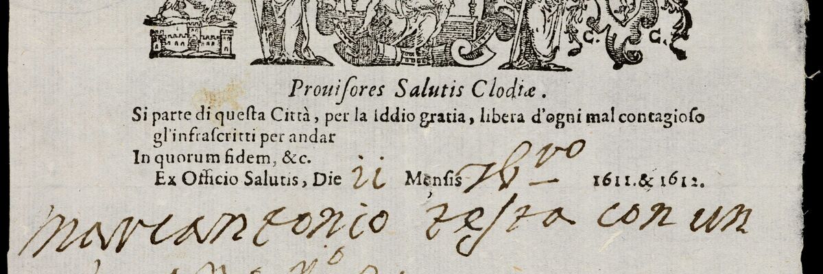 Permission to leave the city (gratia) during the plague.