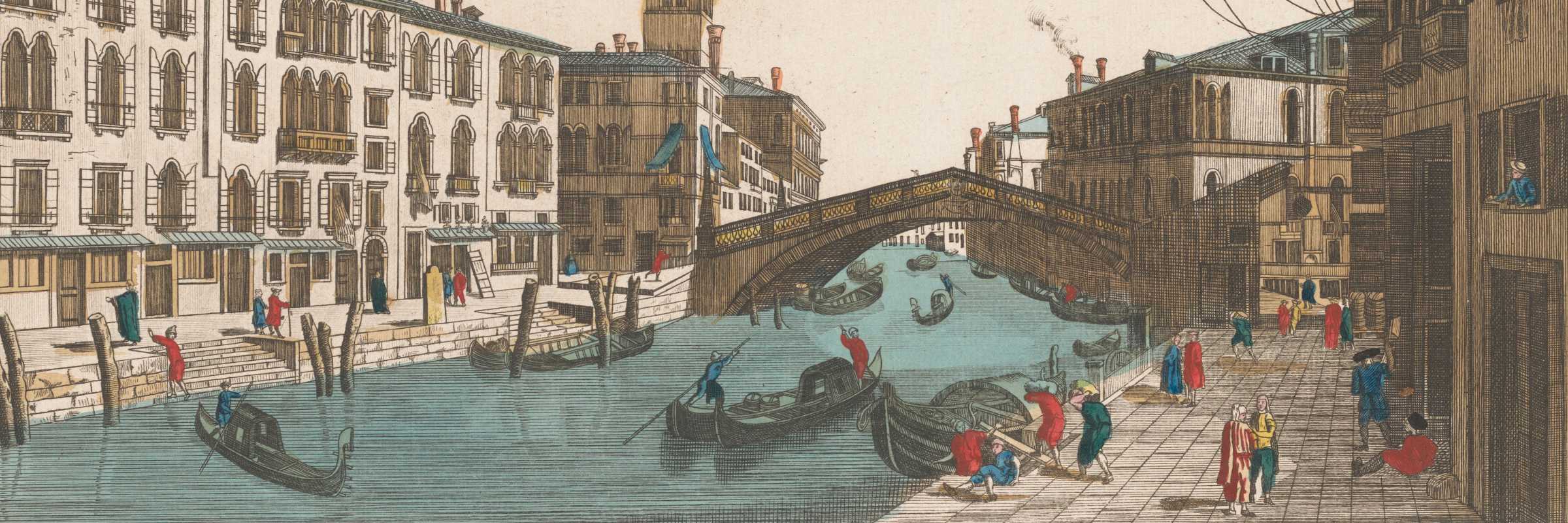 Scene di vita presso il Ponte delle Guglie, anonimo, ca. 1700-1799 (Rijksmuseum)