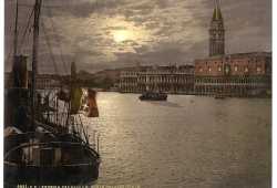 Imbarcazioni lungo il Bacino di San Marco (Library of Congress - Detroit Publishing Company).