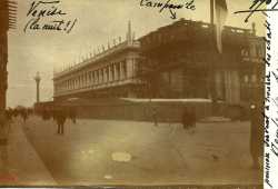 Campanile in ricostruzione viaggiata anno 1908